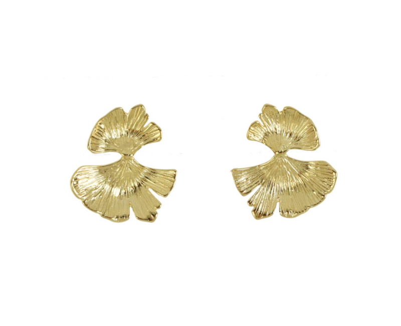 Boucles d'oreilles plaqué or - Ginkgo