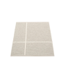 Tapis pvc tissé réversible avec 2 traits croisés blanc et gris