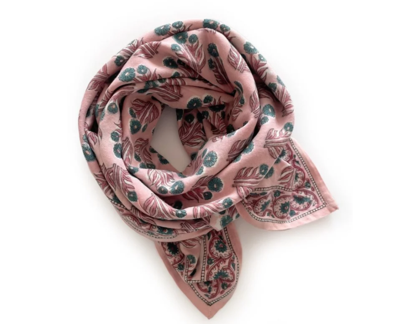 Grand foulard Apaches Latika bouton d'or - Fraisier