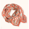 Grand foulard Latika Coeur - Papaye