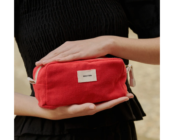 Trousse à maquillage en tissu rouge Carmen – Recitem