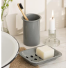 Porte savon email gris