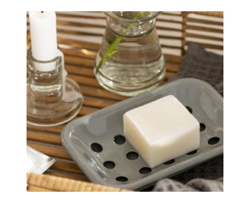 Porte savon email gris