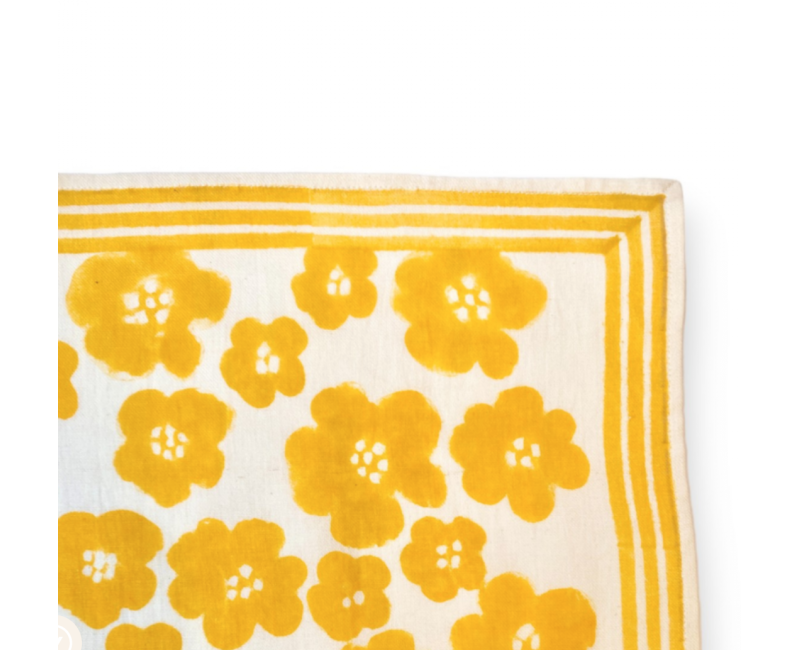 Grand foulard Latika Flora Bold - Citron