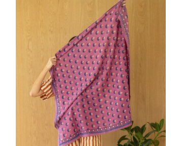 Grand foulard Apaches Latika Florets - Fuschia