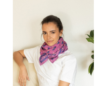 Grand foulard Apaches Latika Florets - Fuschia