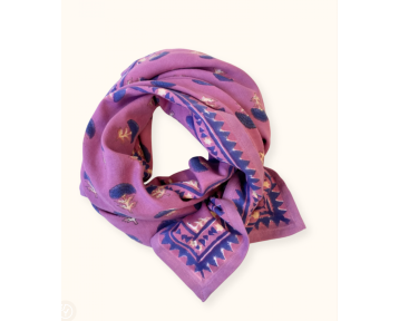 Foulard en coton fuchsia à motifs floraux Latika Florets – Apaches Collections