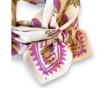 Grand foulard Apaches Latika Florets - Macadamia