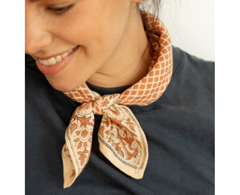 Petit foulard Manika Mosaic - Terracotta