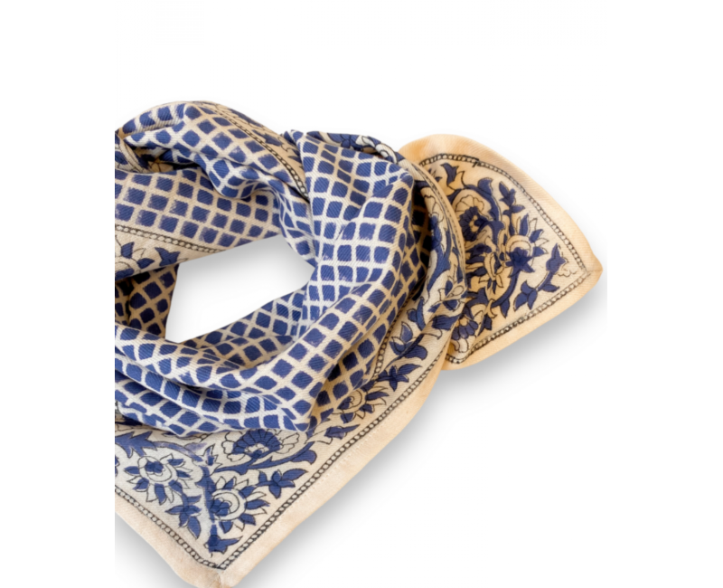 Petit foulard Apaches Manika Mosaic - Navy Blue