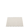 Tapis ruban pvc tissé réversible pois gris et crème