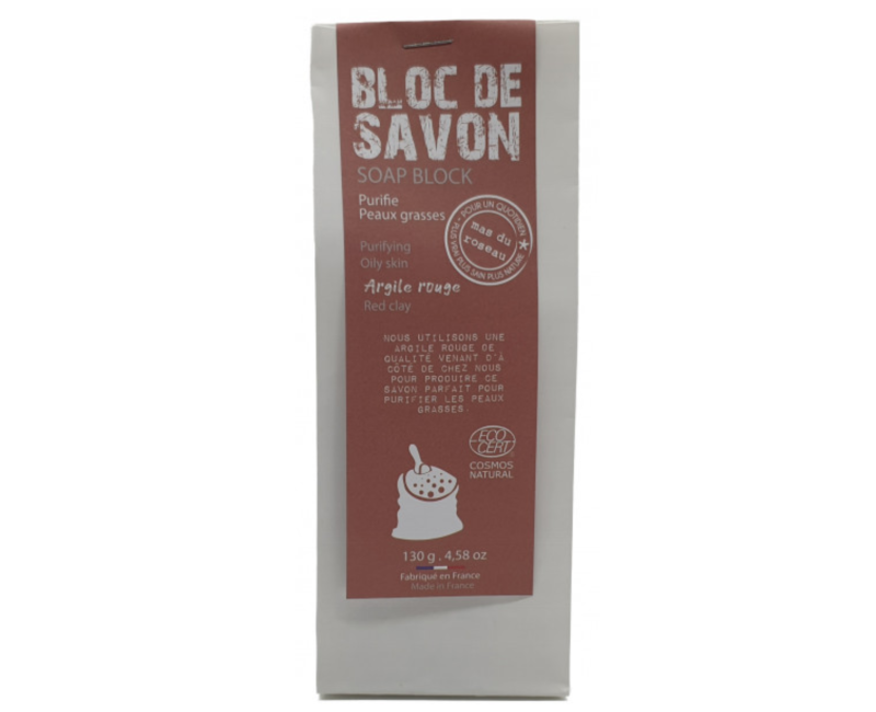 Bloc savon argile rouge