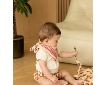 Petit foulard Apaches Manika Florets - Macadamia
