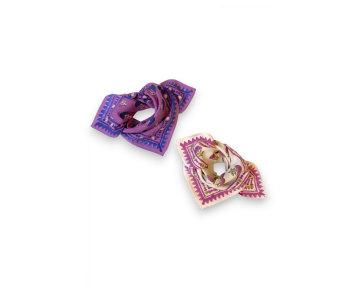 Petit foulard Apaches Manika Florets - Macadamia