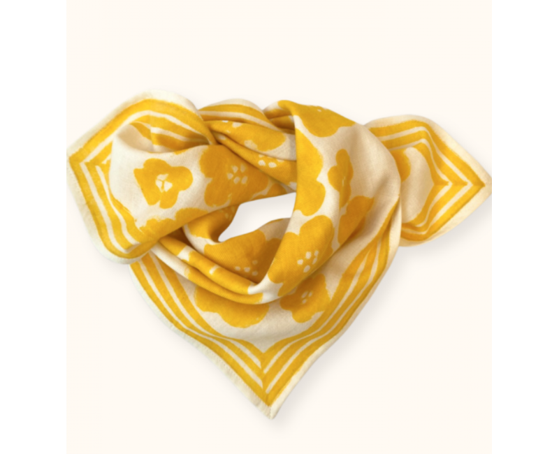 Petit foulard Manika Flora Bold - Citron