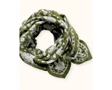 Grand Foulard Apaches Latika Coeur - Orties