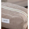 Trousse à maquillage en velours côtelé beige Mathéo – Récitem