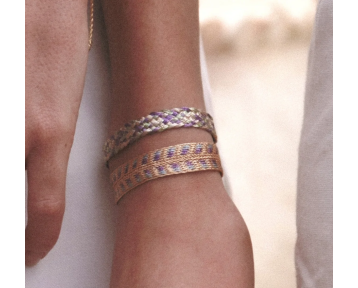 Bracelet Rolo - peach grey pearl