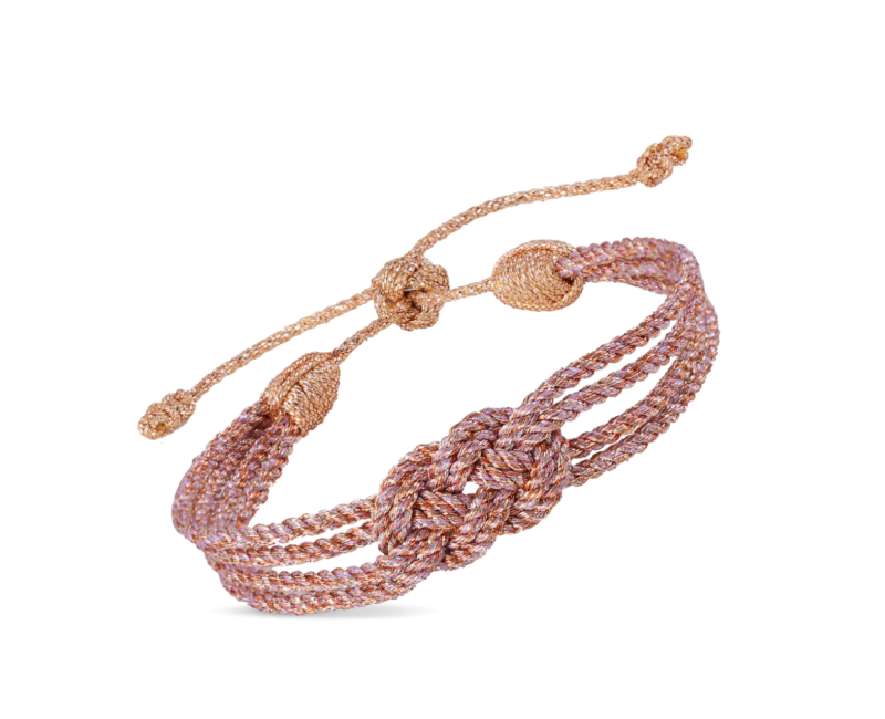 Bracelet double Knot - peach pink