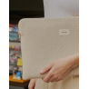 Housse d’ordinateur 15-16 pouces en coton damier écru et beige Elio – Recitem
