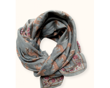 Grand foulard Apaches Latika Bengale - Céladon