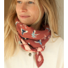 Grand foulard Apaches Latika Cerisier - Rhubarbe