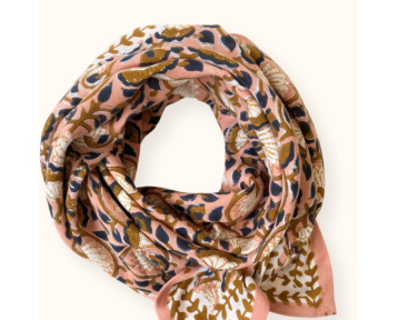 Grand foulard Apaches Latika Éventail - Blush