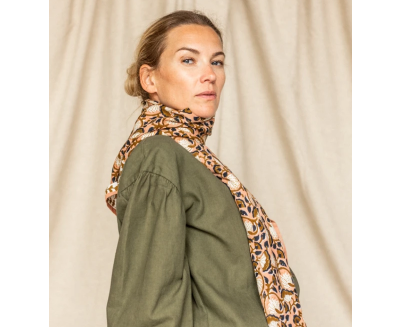 Grand foulard Apaches Latika Éventail - Blush