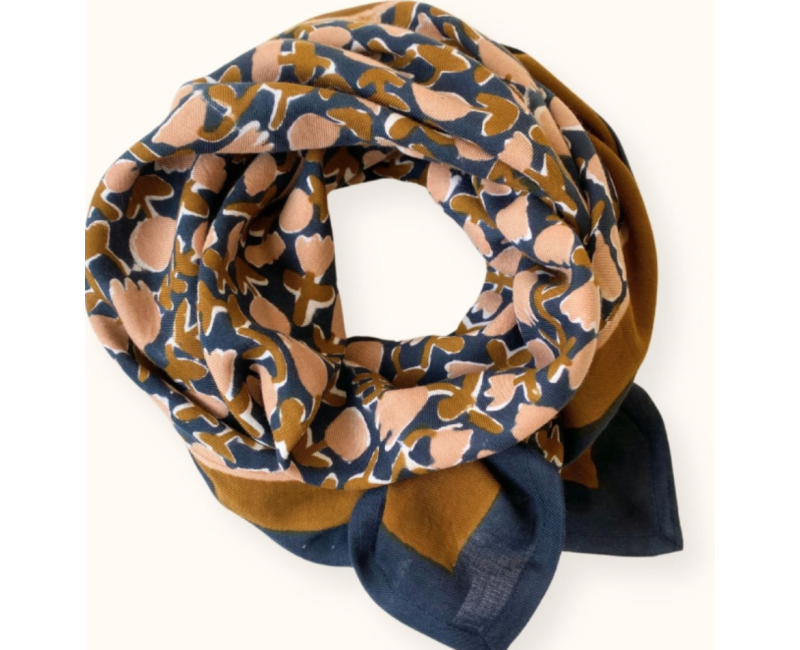 Grand foulard Apaches Latika Tulipe - Orage