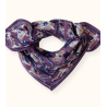 Foulard en coton prune à motif oiseau Small Manika Bird – Apaches Collections