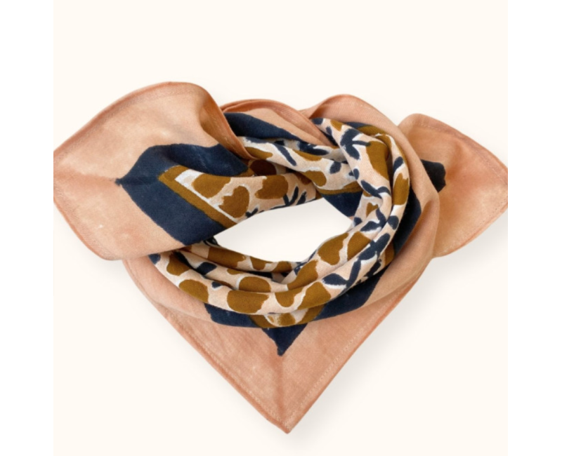 Petit foulard Apaches Manika Tulipe - Macadamia