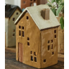 Photophore maison rouille toit beige
