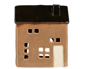 Photophore maison camel toit noir