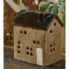 Photophore maison camel toit noir