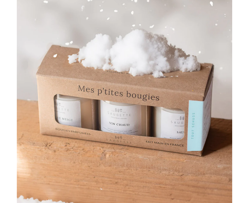 Coffret 3 bougies Saugette - Tout Schuss