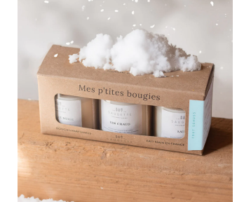 Coffret 3 bougies Saugette...