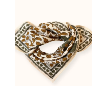 Petit foulard Apaches Manika Coeur - Macadamia