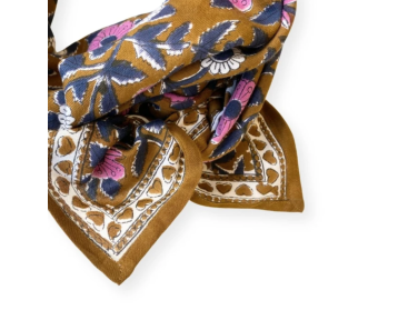 Grand foulard Apaches Latika Coeur - Tapenade