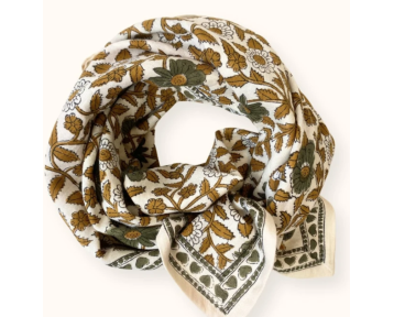 Grand foulard Latika Coeur - Macadamia