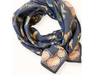 Grand foulard Apaches Latika Cerisier -  Orage