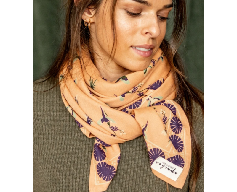 Grand foulard Apaches Latika - Cerisier Blush