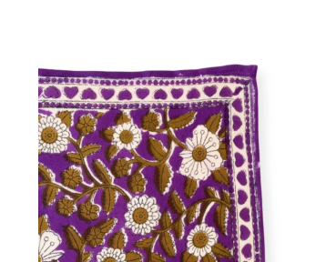 Grand foulard Apaches Latika - Coeur violet