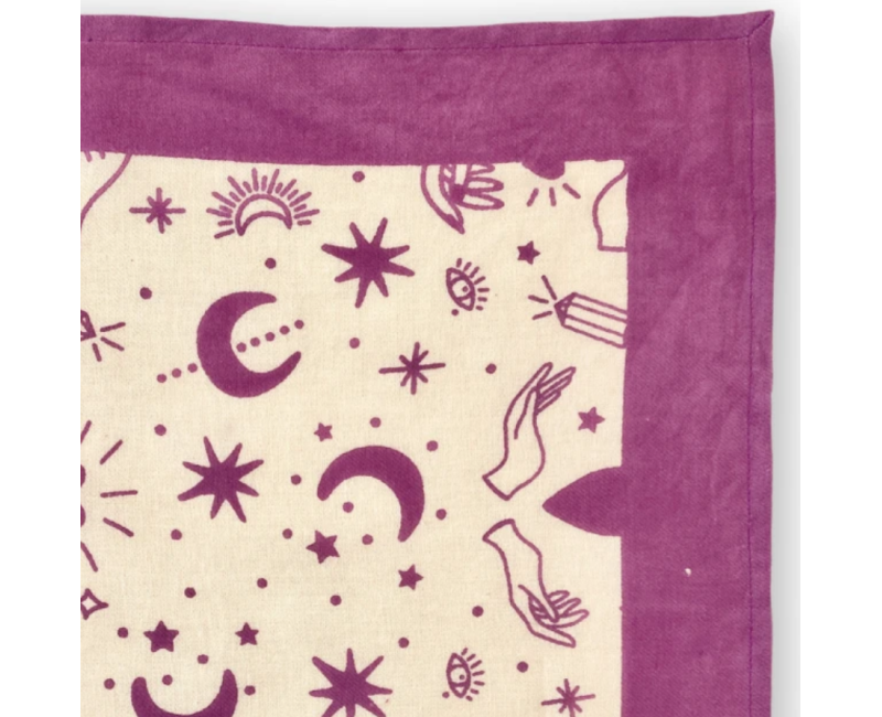 Grand foulard en coton motif Karma macadamia – Apaches Collections chez Boêtique
