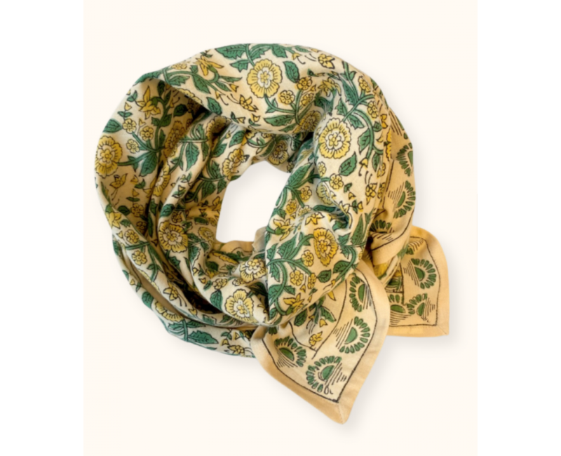 Grand foulard Apaches Latika - Soleil citron