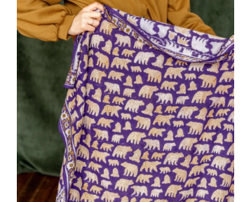 Grand foulard Apaches Latika - Ours violet