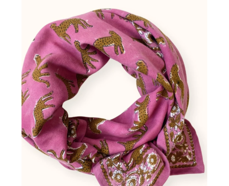 Grand foulard Apaches Latika - Bengale Fuchsia