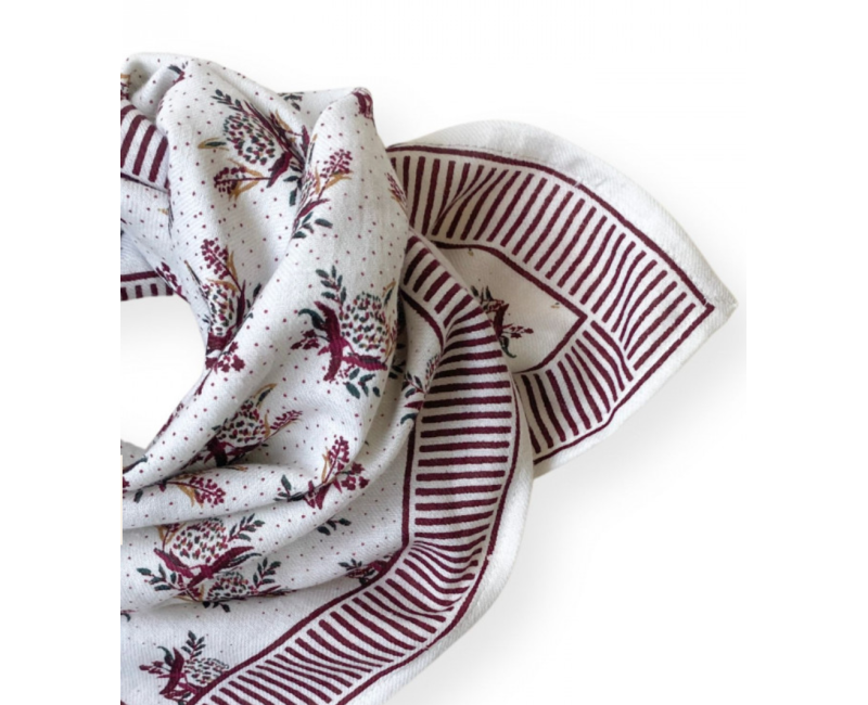 Petit foulard Apaches Manika - Ananas neige