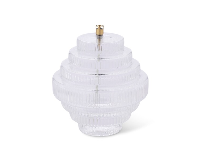 lampe a huile en verre transparent