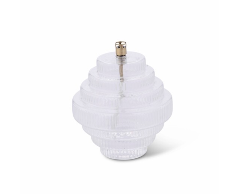Lampe à huile twin en verre transparent