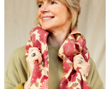 Grand Foulard Apaches Latika Bloom -  Macadamia